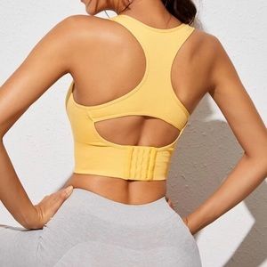 Yellow XS racer back sports bra